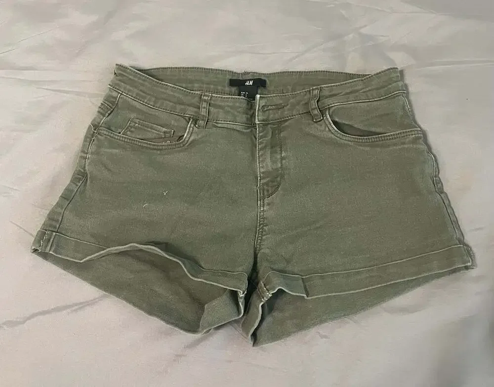 H&M Olive Green Denim Shorts